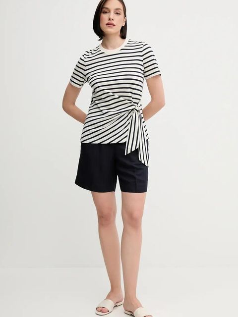 Tommy Hilfiger t-shirt bawełniany damski kolor beżowy WW0WW44559