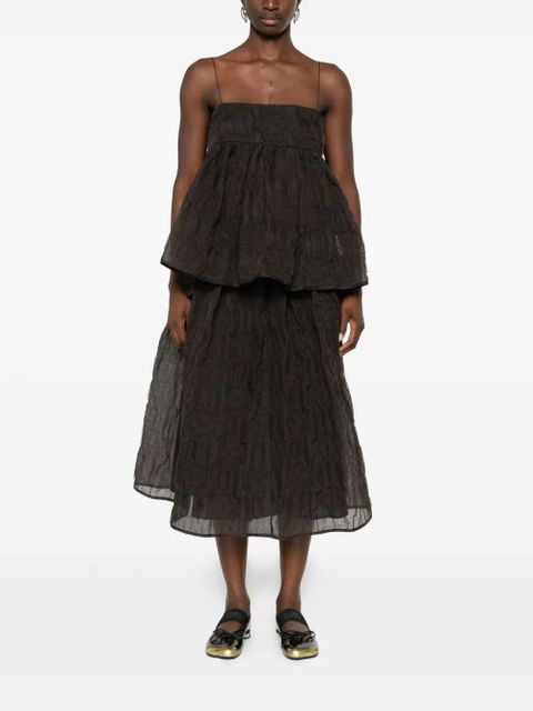 Cecilie Bahnsen Veronica matelassé-effect tank top - Brown