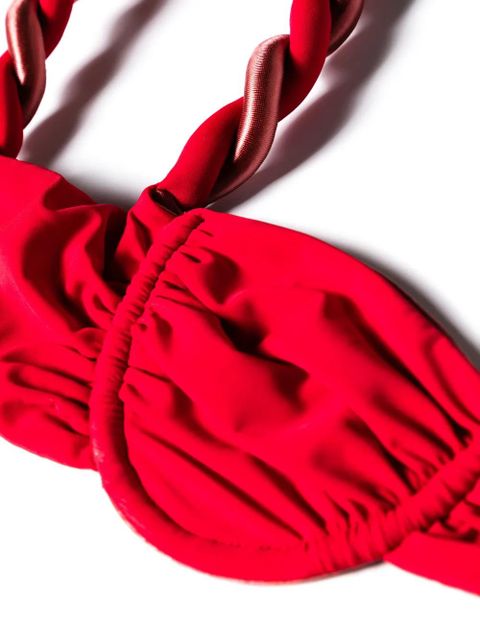Isa Boulder Chunky Rope underwire bikini top - Red