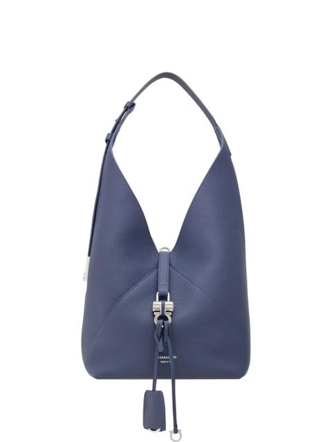 Ferragamo small V-shaped shoulder bag - Blue - zdjęcie produktu nr 1