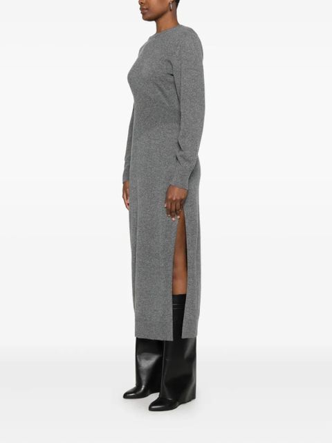 Givenchy side-split long-sleeve midi dress - Grey
