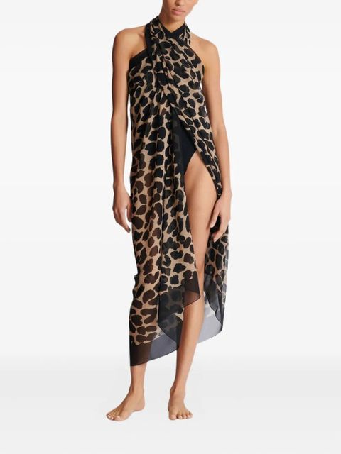 Balmain leopard-print cover-up - Brown - zdjęcie produktu nr 2