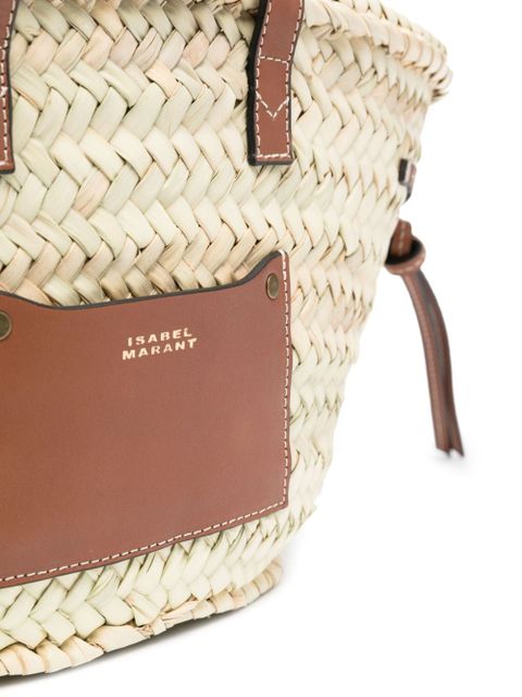 ISABEL MARANT mini Cadix raffia basket bag - Neutrals