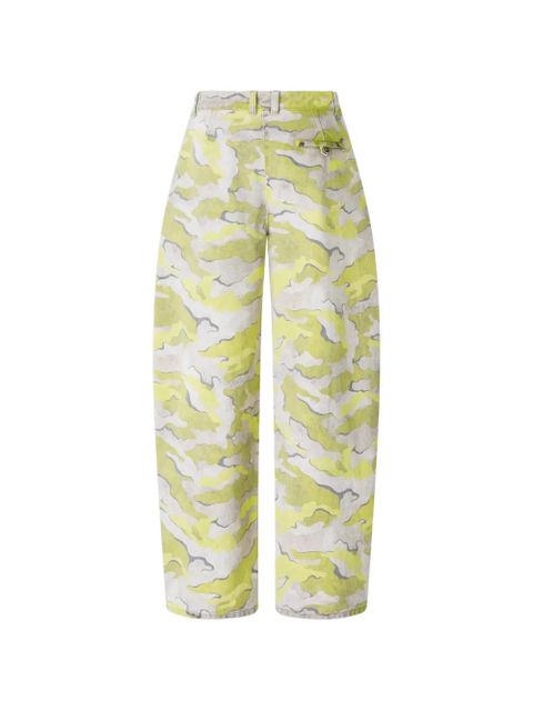PINKO camouflage-print darted trousers - Yellow