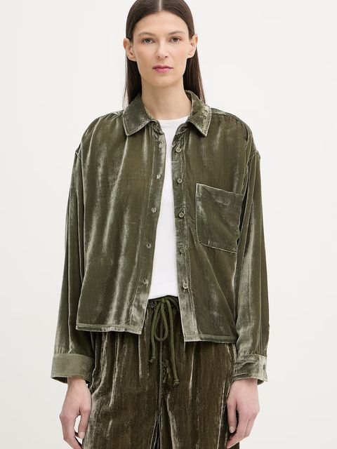 American Vintage bluzka koszulowa damska welurowa - zdjęcie produktu nr 1