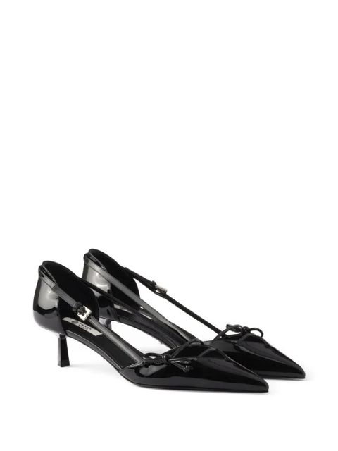 Prada open-side patent-leather heeled pumps - Black - zdjęcie produktu nr 2