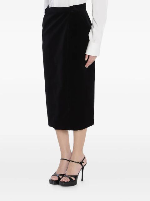 Saint Laurent velvet midi skirt - Black