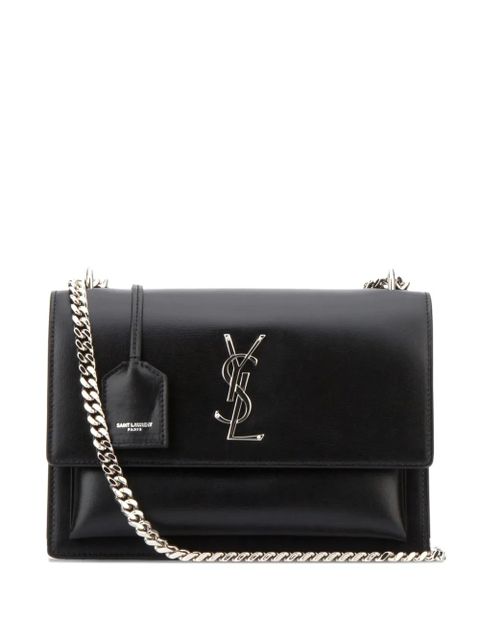 Saint Laurent logo-plaque chain-strap tote bag - Black - zdjęcie produktu nr 1