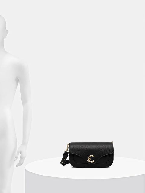 Coccinelle torebka skórzana COCCINELLE C-ME kolor czarny E1.SSL.12.03.01