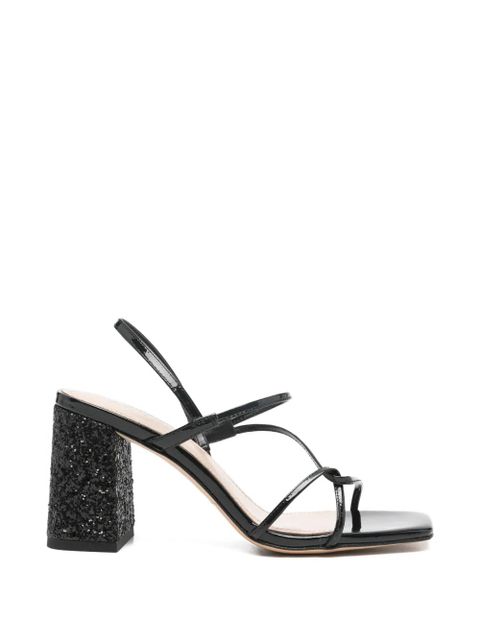 SANDRO glitter block-heeled sandals - Black - zdjęcie produktu nr 1