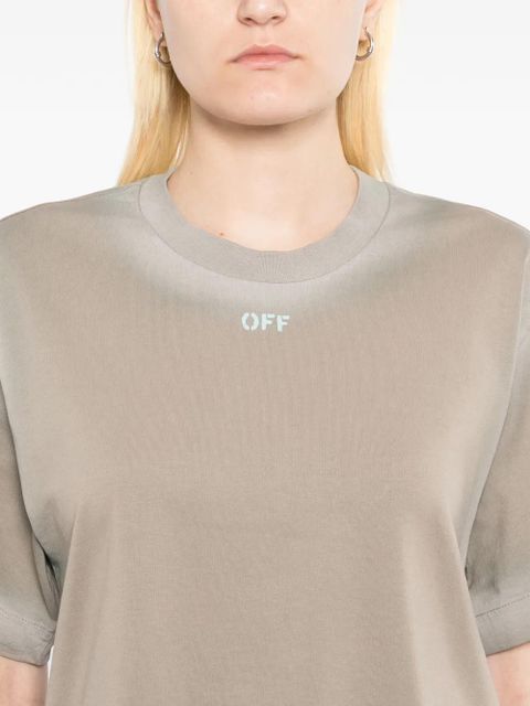 Off-White spray-effect logo stamped T-shirt - Neutrals