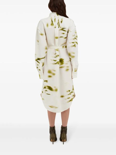 Ferragamo Blossom print shirt dress - White