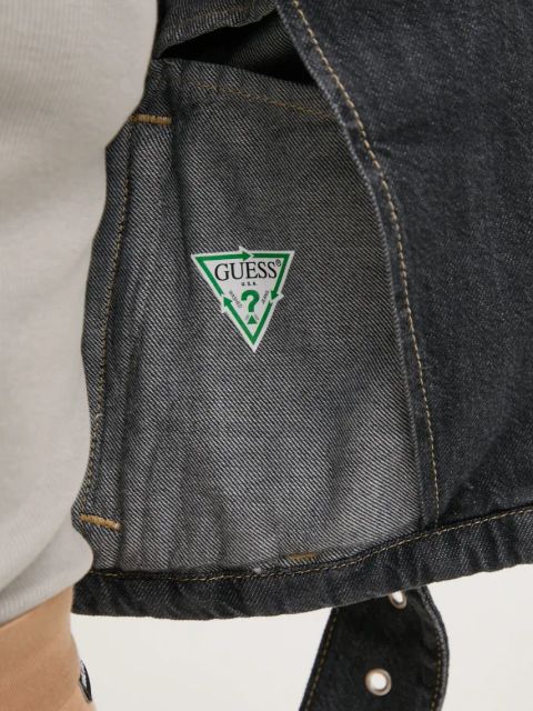 Guess kurtka jeansowa SANDY damska kolor szary przejściowa W5RN58 D5LF1