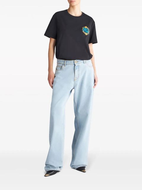 ETRO logo-embroidery straight-leg jeans - Blue