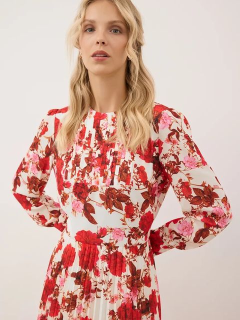 Bizuu sukienka NYLA kolor czerwony midi rozkloszowana NYLA KREMOWY - zdjęcie produktu nr 2