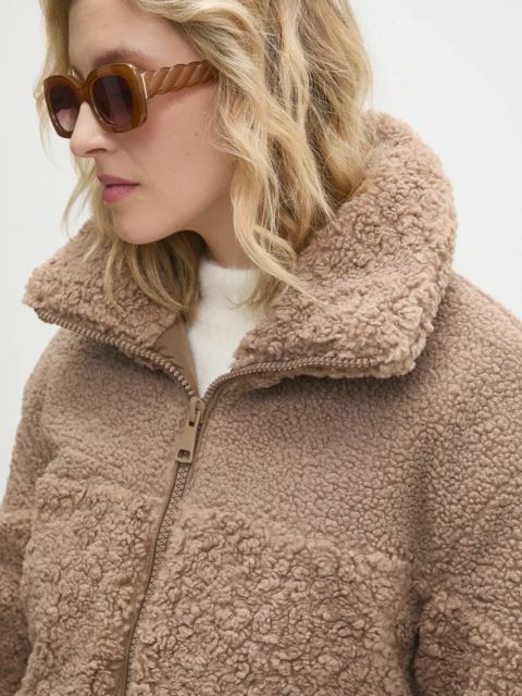 Answear.LAB kurtka damska kolor beżowy przejściowa oversize