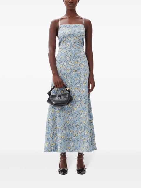 GANNI Bou crocodile-effect mini bag - Black