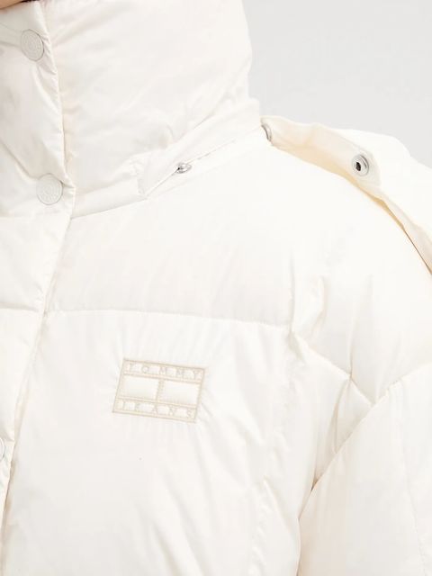 Tommy Jeans kurtka puchowa kolor biały zimowa oversize DW0DW21615
