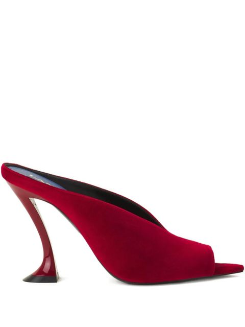 Lanvin Midnight Step sculpted-heel peep-toe mules - Red - zdjęcie produktu nr 1