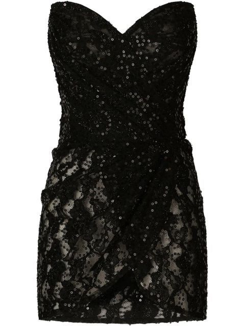 Dolce & Gabbana sequin-embellished strapless minidress - Black - zdjęcie produktu nr 1