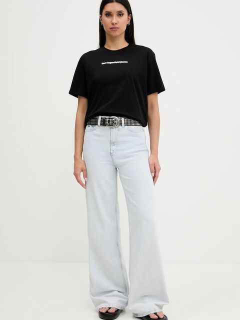 Karl Lagerfeld Jeans t-shirt damskie kolor czarny A3W17039