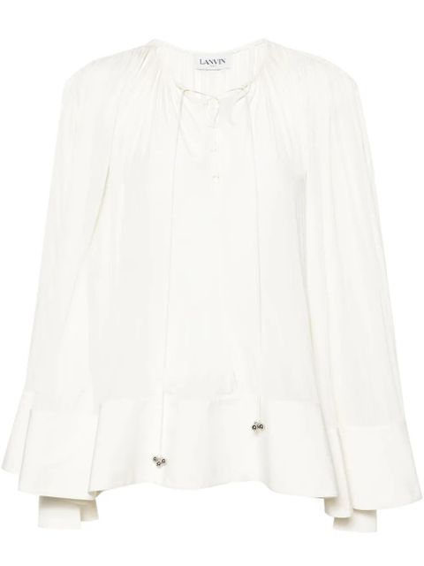 Lanvin gathered drop-shoulder kaftan - Neutrals - zdjęcie produktu nr 1