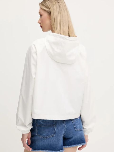 Tommy Jeans kurtka kolor biały przejściowa oversize DW0DW20672