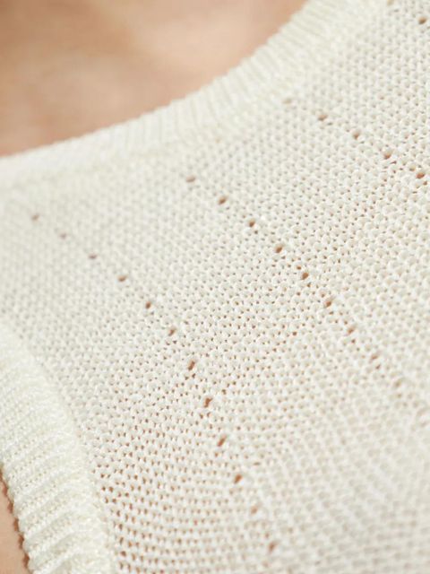 ETRO punched-detail crop top - Neutrals