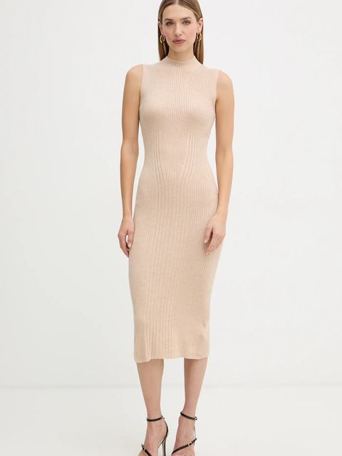 Guess sukienka JULIA kolor beżowy maxi dopasowana W5BK23 Z3OW2 - zdjęcie produktu nr 1