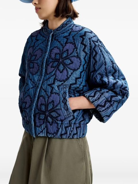 Essentiel Antwerp floral-embroidered jacket - Blue