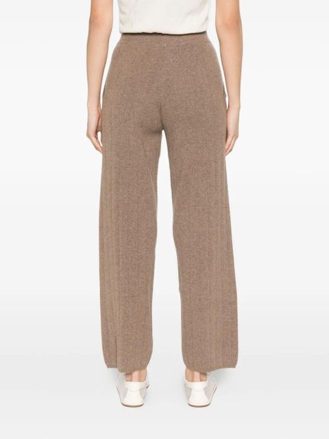 Max Mara ribbed cashmere straight-leg trousers - Brown