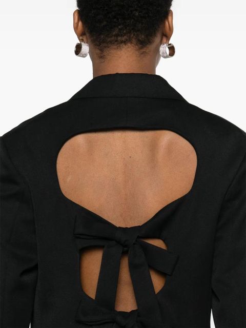 Simone Rocha bow-detail cut-out coat - Black