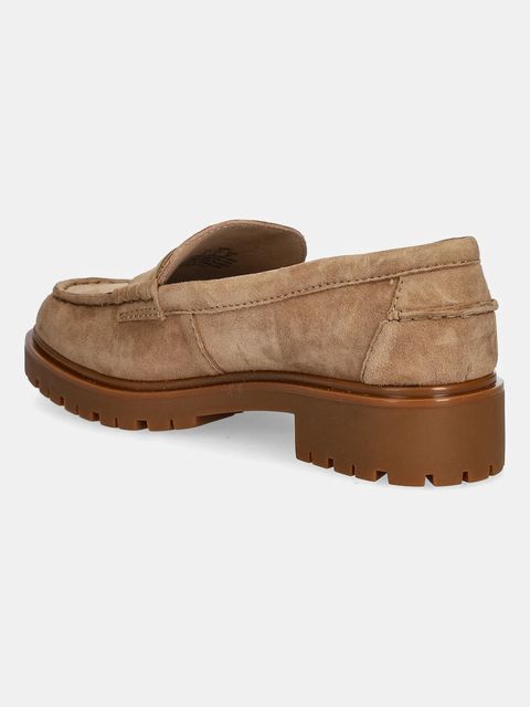 Lauren Ralph Lauren mokasyny zamszowe Marli damskie kolor beżowy na płaskim obcasie 802974357001 - zdjęcie produktu nr 2