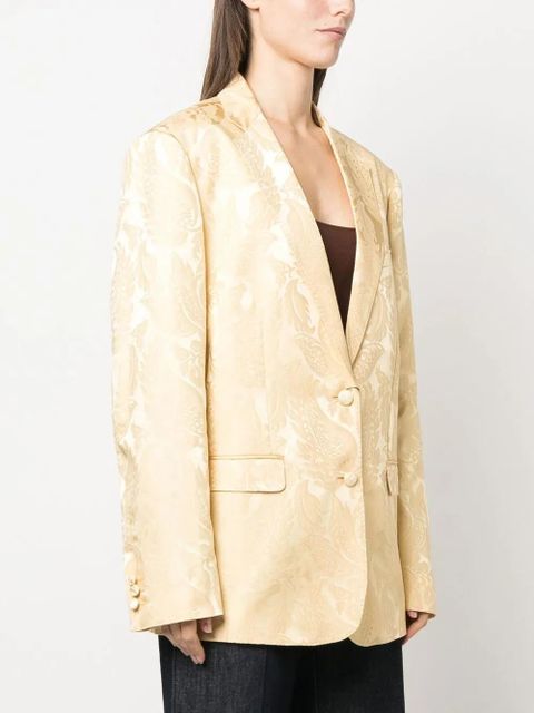 ETRO patterned-jacquard single-breasted blazer - Yellow