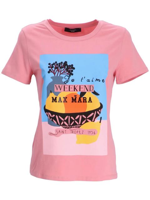 Weekend Max Mara graphic-print cotton T-shirt - Pink - zdjęcie produktu nr 1