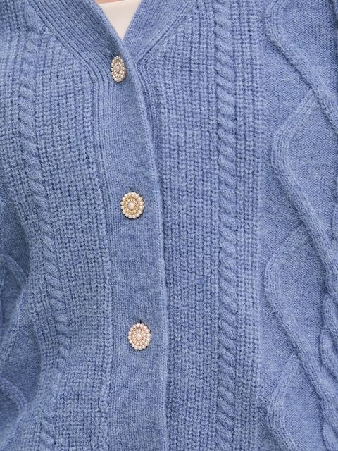 Answear.LAB kardigan z kaszmirem damski kolor niebieski