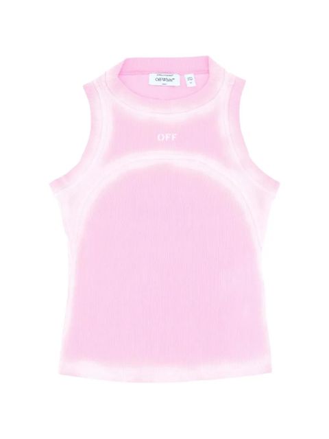 Off-White spray-effect ribbed tank top - Pink - zdjęcie produktu nr 1