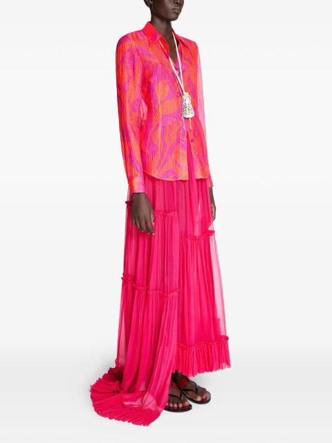 DRIES VAN NOTEN ruffled skirt - Pink