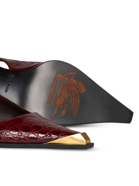 ETRO crocodile-embossed pumps - Red