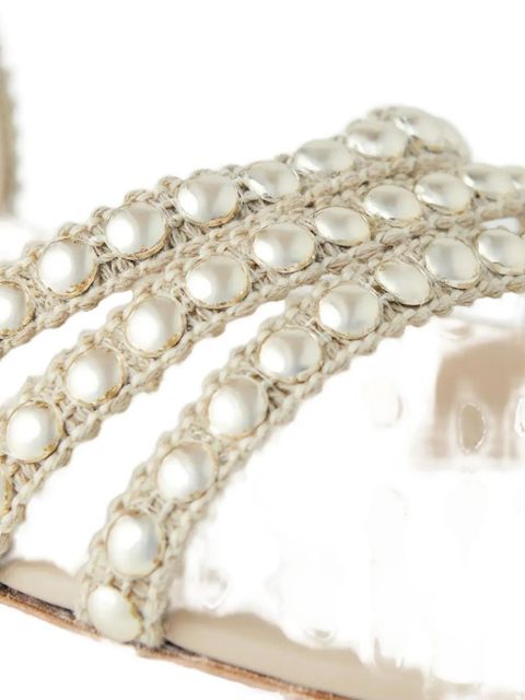 Casadei stud-embellished flat sandals - Neutrals