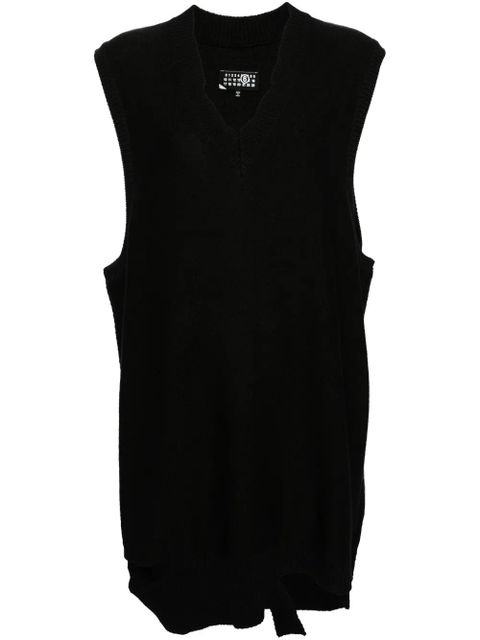 MM6 Maison Margiela sleeveless knitted minidress - Black - zdjęcie produktu nr 1