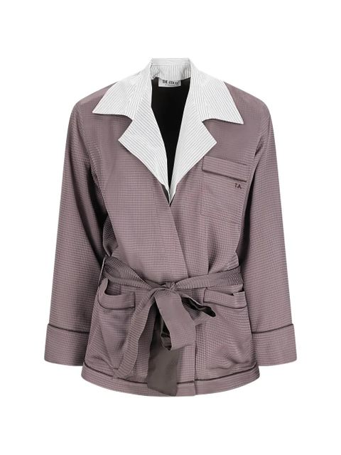 The Attico belted houndstooth-pattern jacket - Purple - zdjęcie produktu nr 1