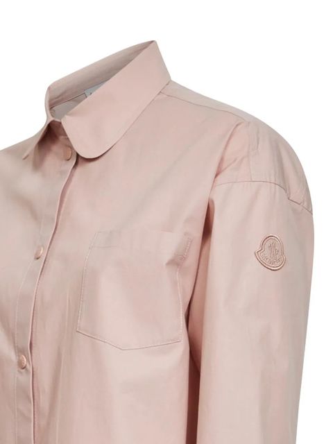 Moncler drawstring-hem logo-patch shirt - Pink