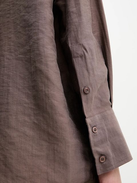 Answear.LAB koszula damska kolor brązowy relaxed z kołnierzykiem klasycznym