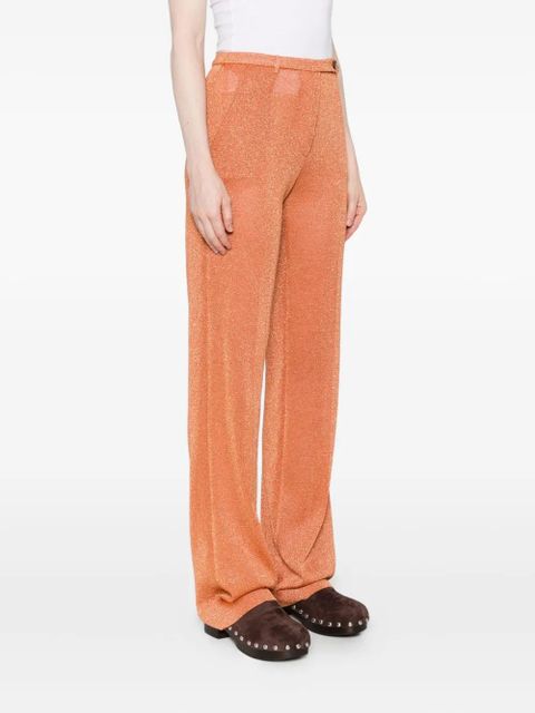 Miu Miu lurex pressed-crease trousers - Orange