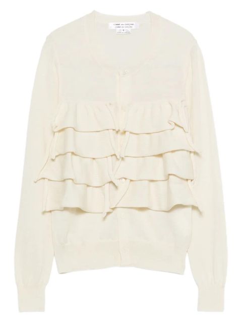 Comme Des Garçons tiered-ruffle cardigan - White - zdjęcie produktu nr 1