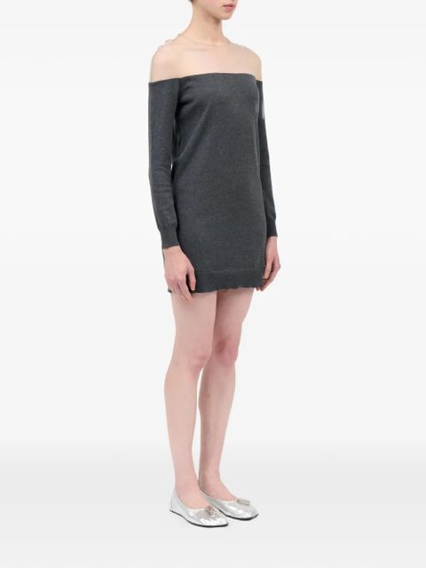 MM6 Maison Margiela long-sleeve mini cotton dress - Grey