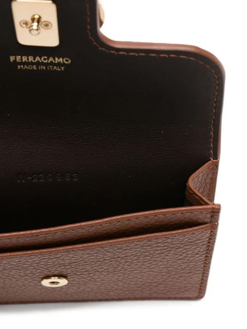 Ferragamo Gancini-emblem cardholder - Brown