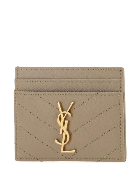 Saint Laurent Cassandre leather card holder - Neutrals