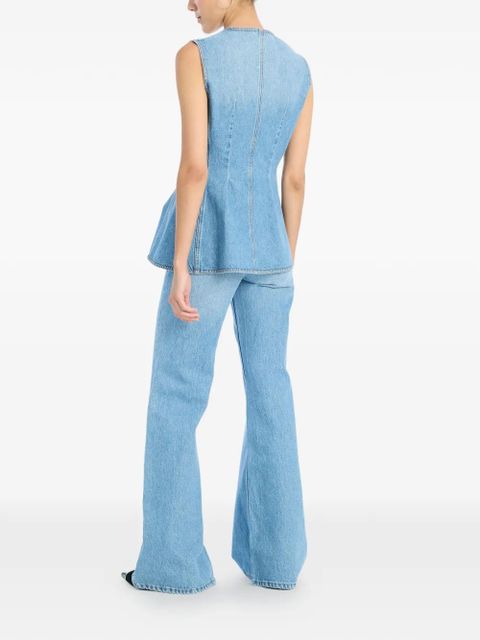 ROTATE BIRGER CHRISTENSEN flared denim top - Blue - zdjęcie produktu nr 2